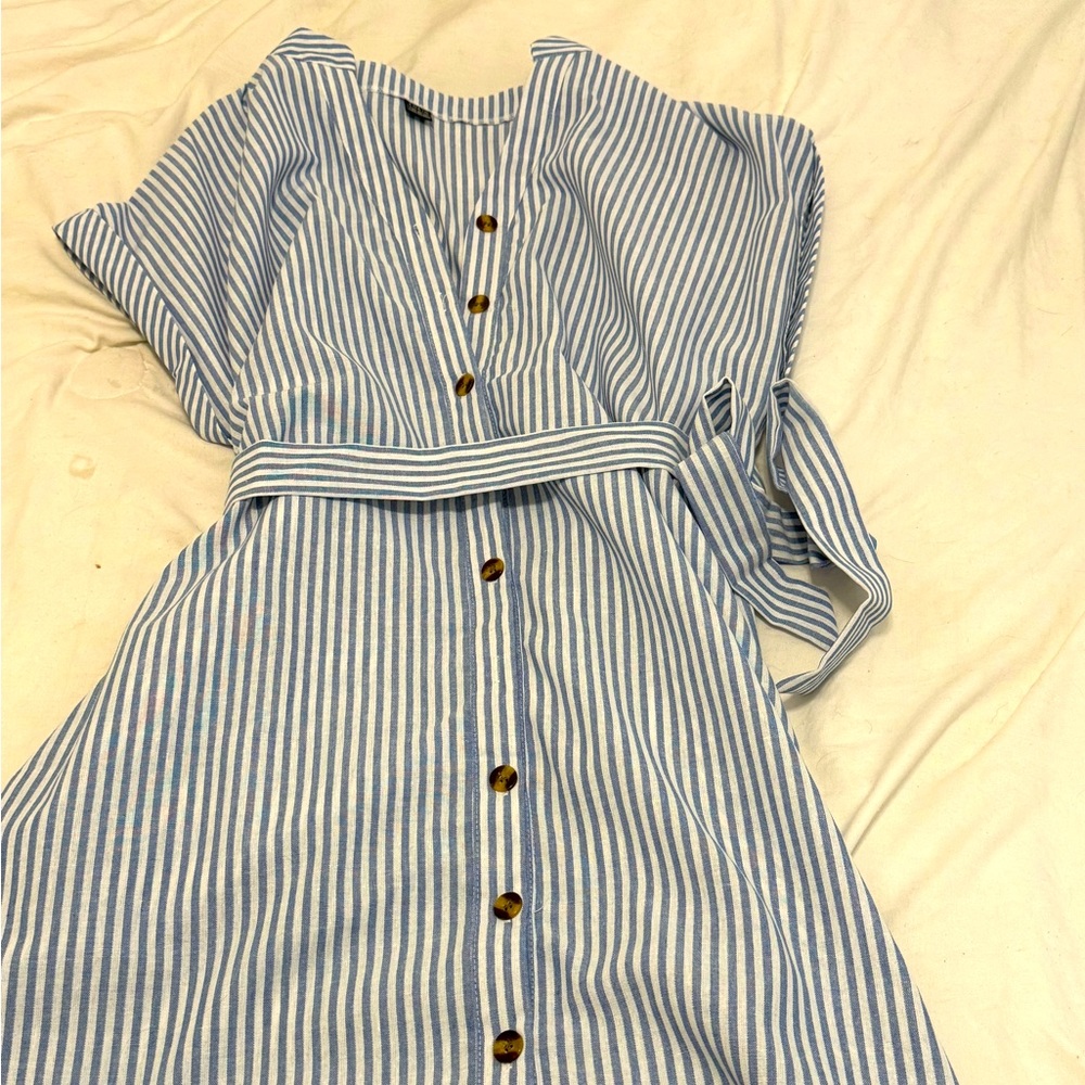 Pinstripe tie dress